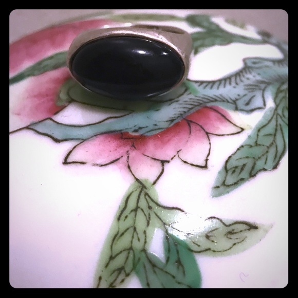 EUC-Xenox 925 Silver with Black Onxy Ring Sz 9 - Picture 3 of 8